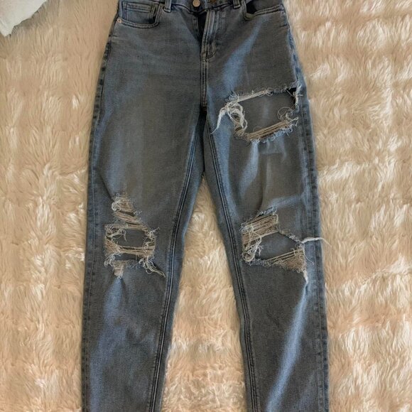 Women's Blue and Grey Jeans - Picture 1 of 3